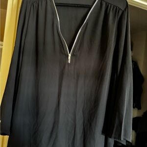 Black Zippered Women's Top